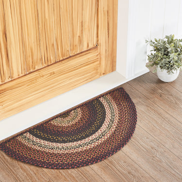 Beckham Jute Braided Rug Half Circle with Rug Pad 16.5
